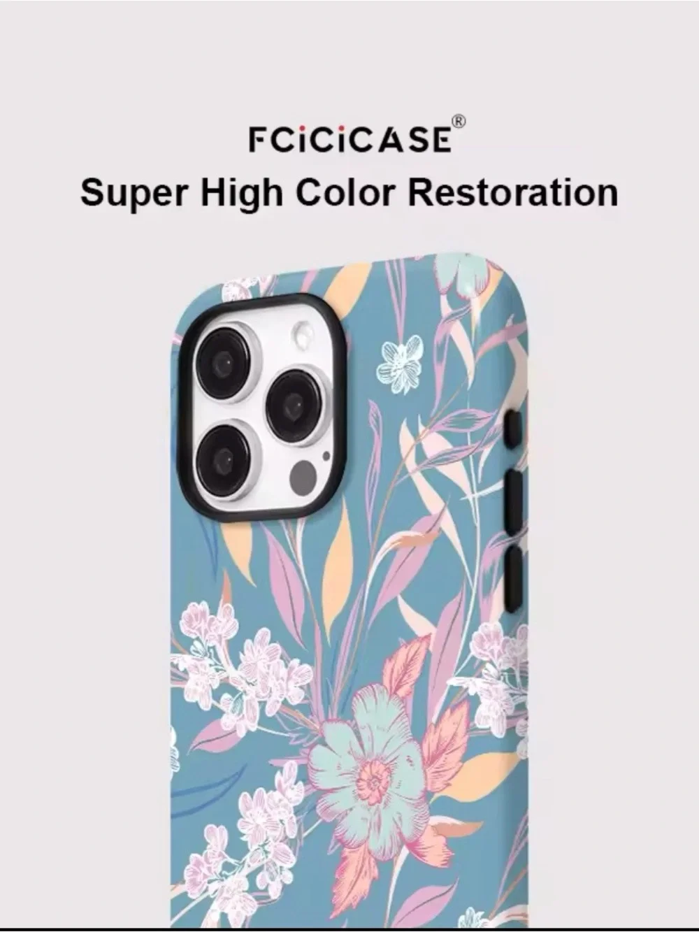 Blue Floral Phone Case - Elegant Protective Cover for iPhone 16 pro